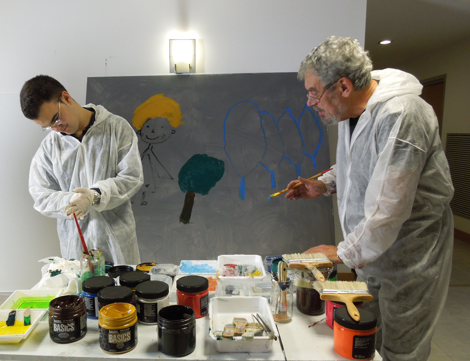 Ánxel Huete e David Vázquez no encontro <i>Arte contemporánea e discapacidade</i>.